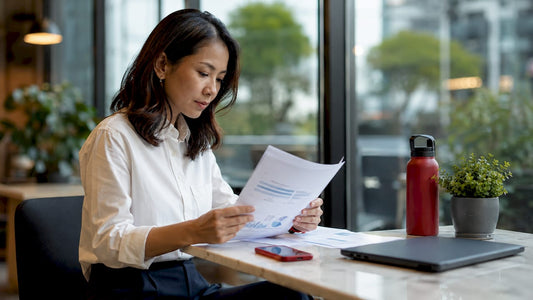 SaaS founder reviewing renewal reports at desk