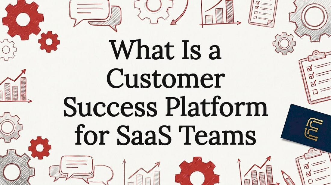 Decorative title card illustration for SaaS customer success
