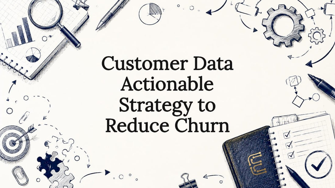 Decorative title card with data and strategy illustrations