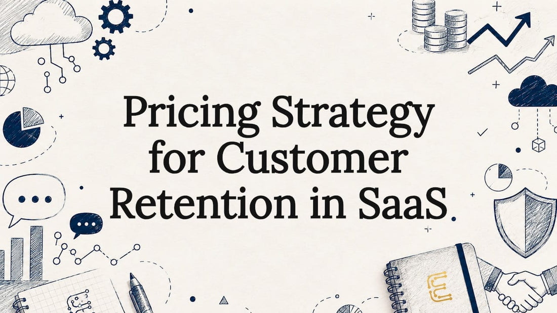 Decorative SaaS pricing strategy title card illustration