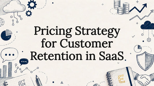 Decorative SaaS pricing strategy title card illustration
