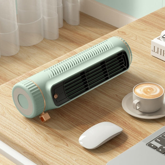 Quiet rechargeable desktop standing fan in green